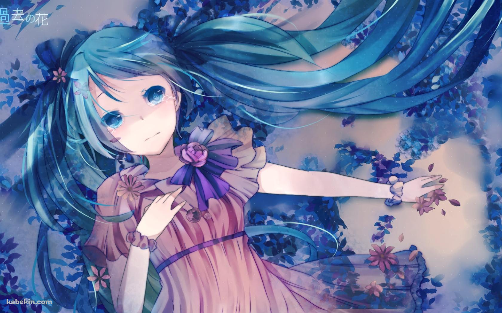 ピンクのドレスを着て寝転ぶ初音ミク / ボーカロイドの壁紙(1680px x 1050px) 高画質 PC・デスクトップ用