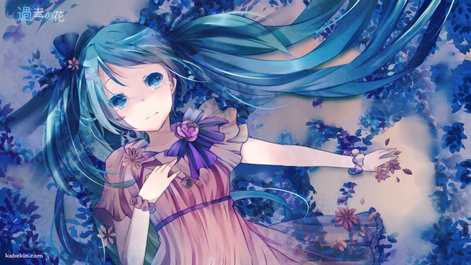 ピンクのドレスを着て寝転ぶ初音ミク / ボーカロイドの壁紙(1920px x 1080px) 高画質 PC・デスクトップ用