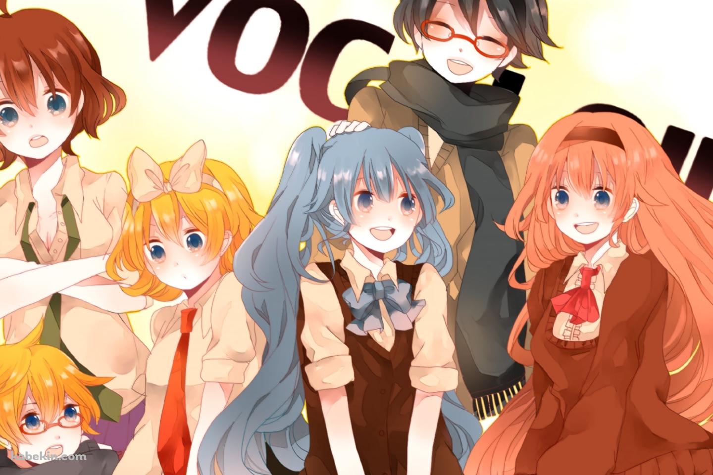 集合する初音ミク、巡音ルカ、鏡音リン、鏡音レン、MEIKO、氷山キヨテル / ボカロの壁紙(1440px x 960px) 高画質 PC・デスクトップ用
