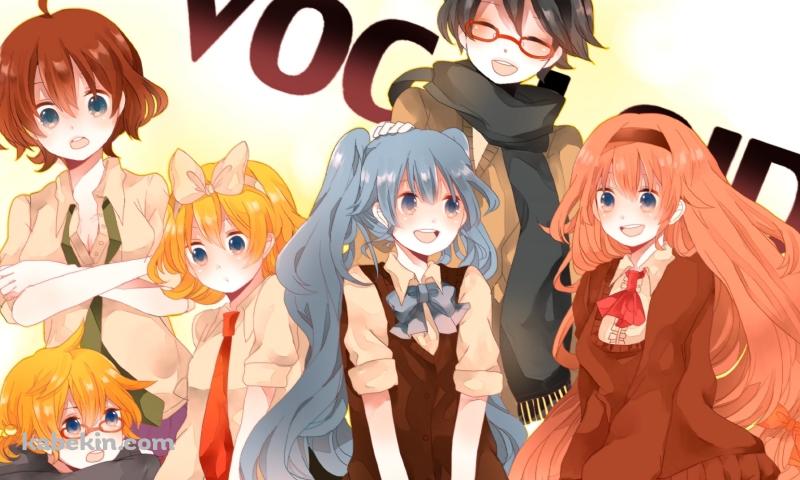 集合する初音ミク、巡音ルカ、鏡音リン、鏡音レン、MEIKO、氷山キヨテル / ボカロの壁紙(800px x 480px) 高画質 PC・デスクトップ用