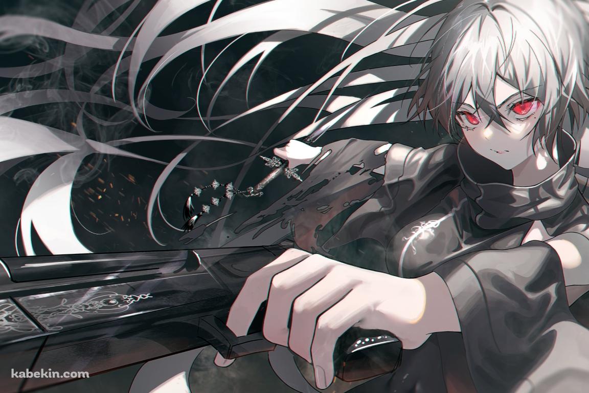 黒い銃を持つかっこいい女性の壁紙(1152px x 768px) 高画質 PC・デスクトップ用