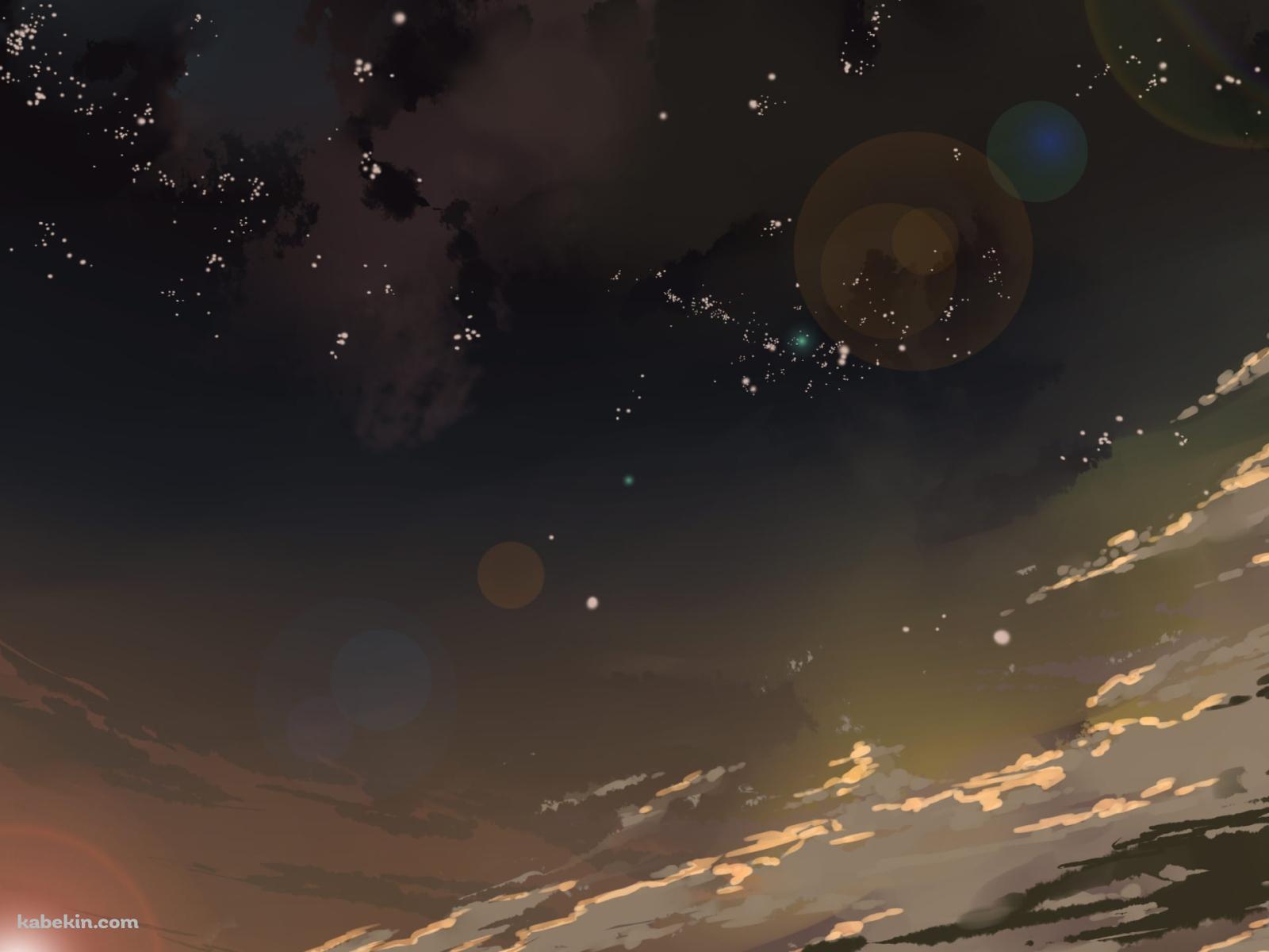 夜の暗い空と星空の壁紙(1600px x 1200px) 高画質 PC・デスクトップ用