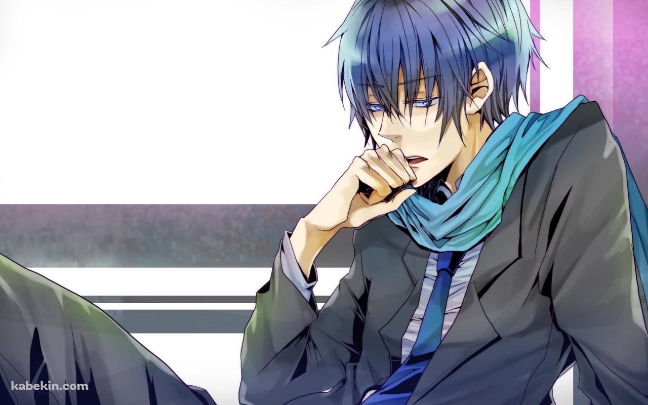 口に手をあてるKAITO / ボーカロイドの壁紙(1280px x 800px) 高画質 PC・デスクトップ用