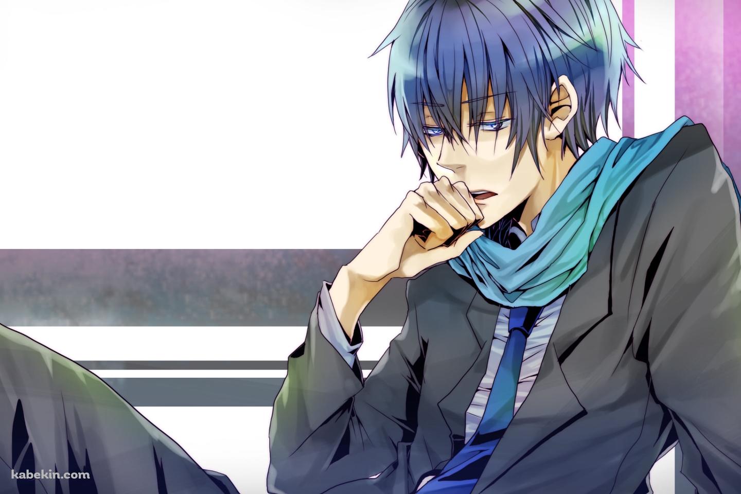口に手をあてるKAITO / ボーカロイドの壁紙(1440px x 960px) 高画質 PC・デスクトップ用