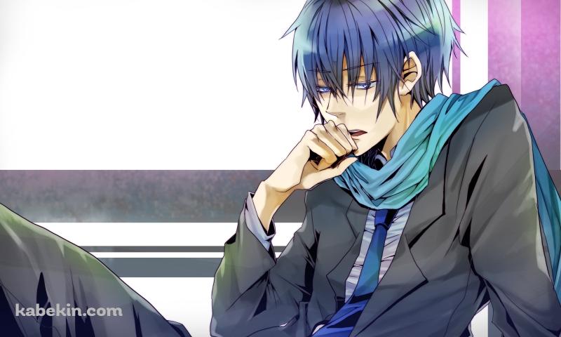口に手をあてるKAITO / ボーカロイドの壁紙(800px x 480px) 高画質 PC・デスクトップ用