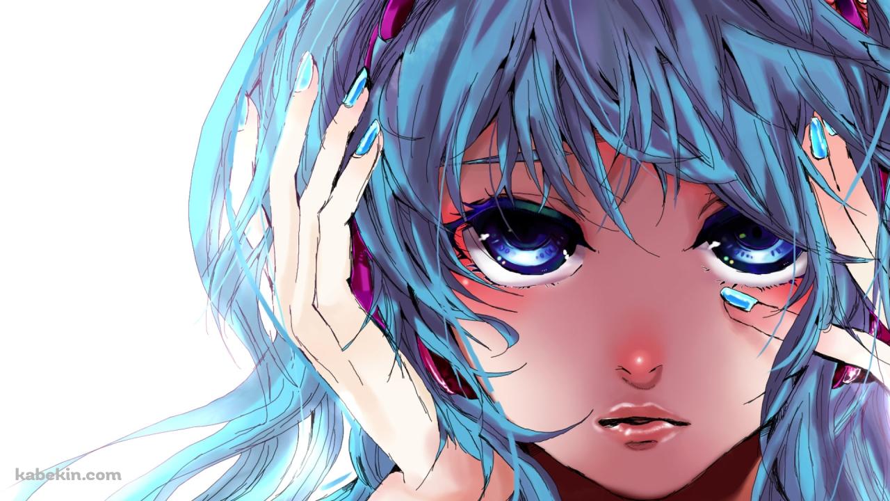 髪に手をあてる可愛い初音ミク / ボカロの壁紙(1280px x 720px) 高画質 PC・デスクトップ用