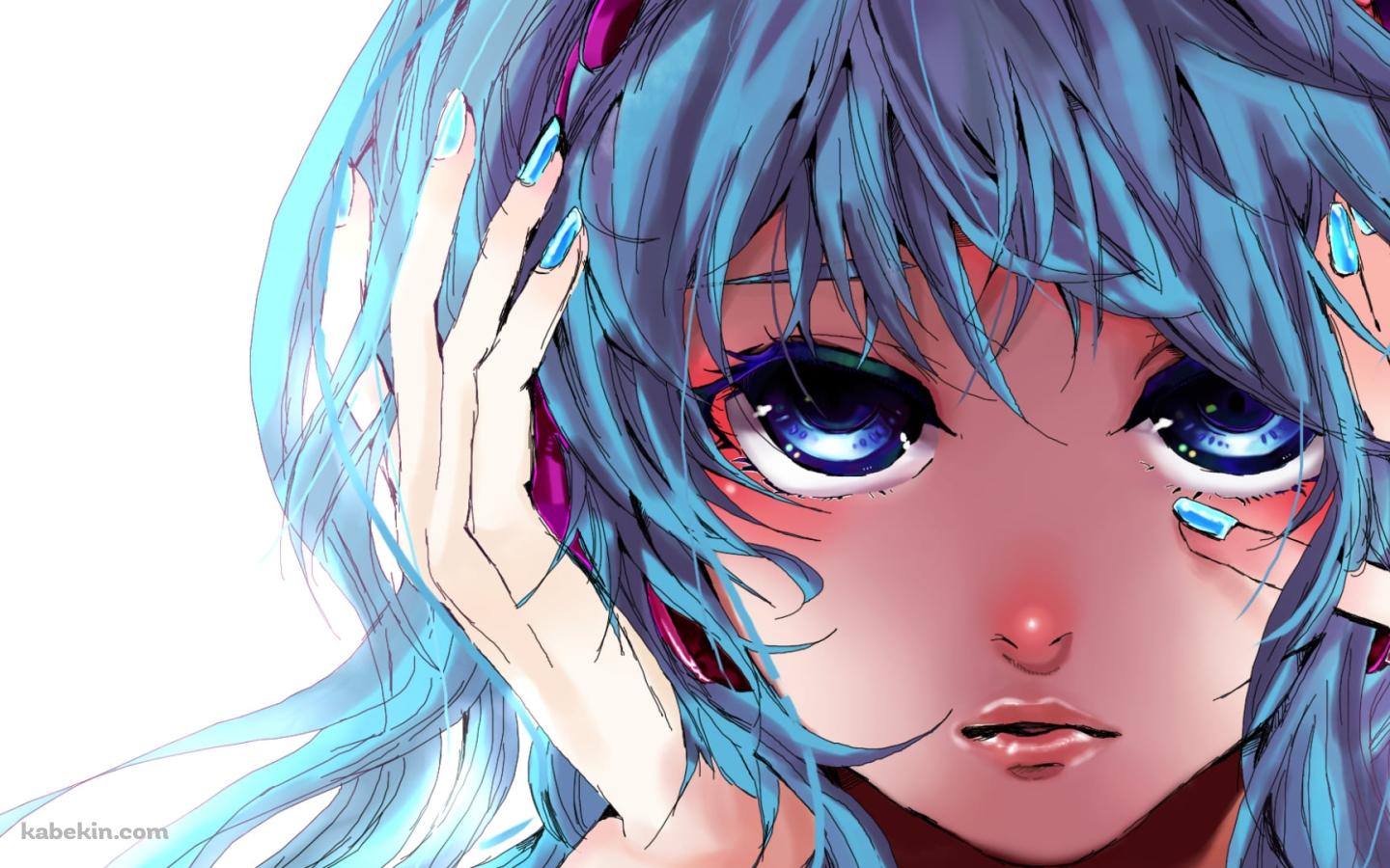 髪に手をあてる可愛い初音ミク / ボカロの壁紙(1440px x 900px) 高画質 PC・デスクトップ用