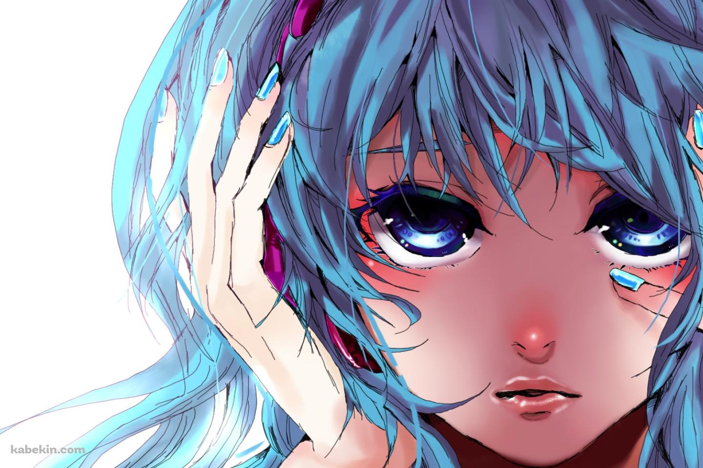 髪に手をあてる可愛い初音ミク / ボカロの壁紙(1440px x 960px) 高画質 PC・デスクトップ用
