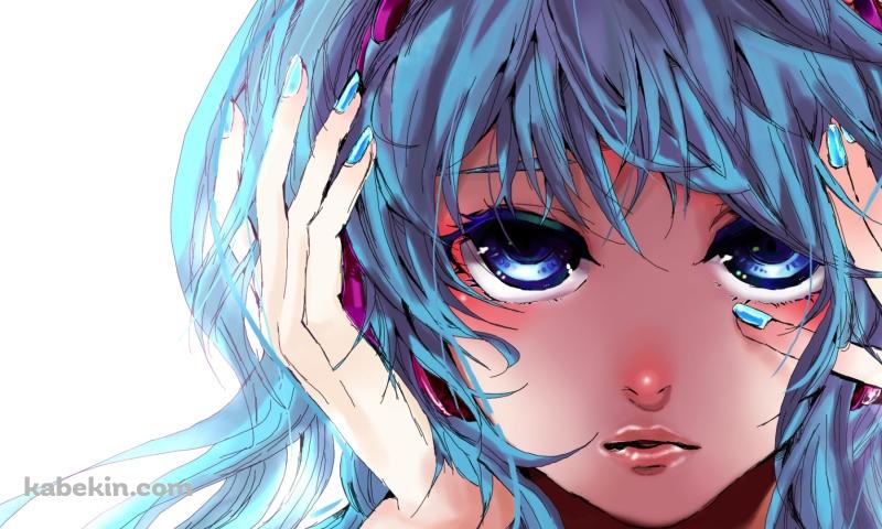 髪に手をあてる可愛い初音ミク / ボカロの壁紙(800px x 480px) 高画質 PC・デスクトップ用