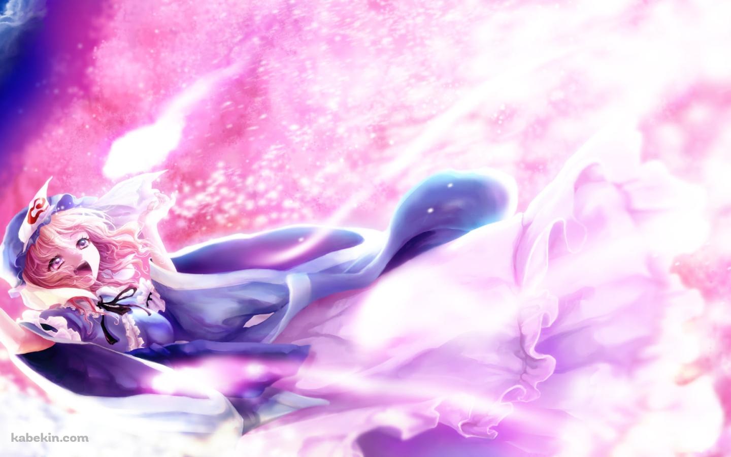 ピンクの光と西行寺幽々子 / 東方の壁紙(1440px x 900px) 高画質 PC・デスクトップ用