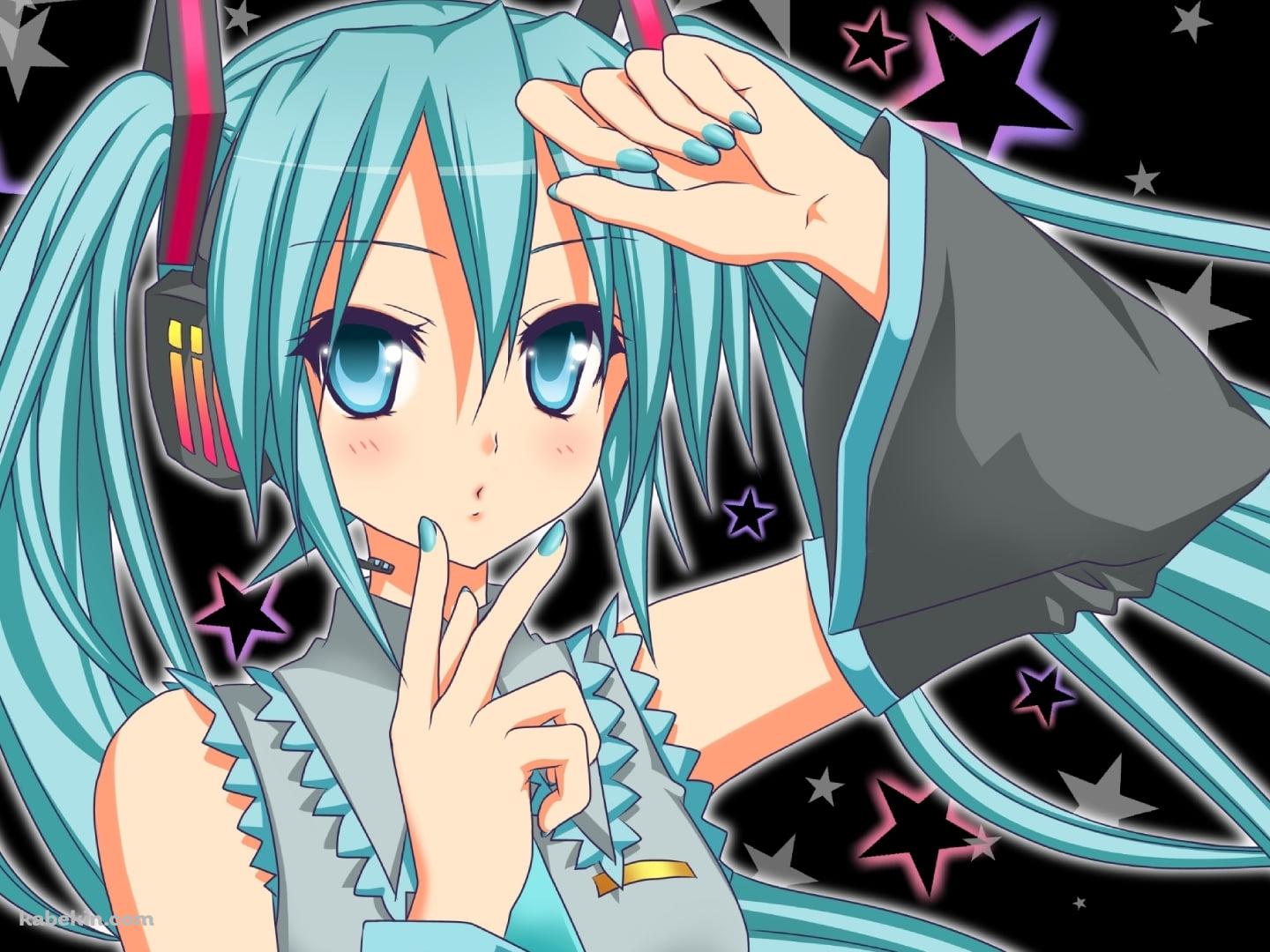 アゴピする初音ミク / 星 / ボーカロイドの壁紙(1440px x 1080px) 高画質 PC・デスクトップ用