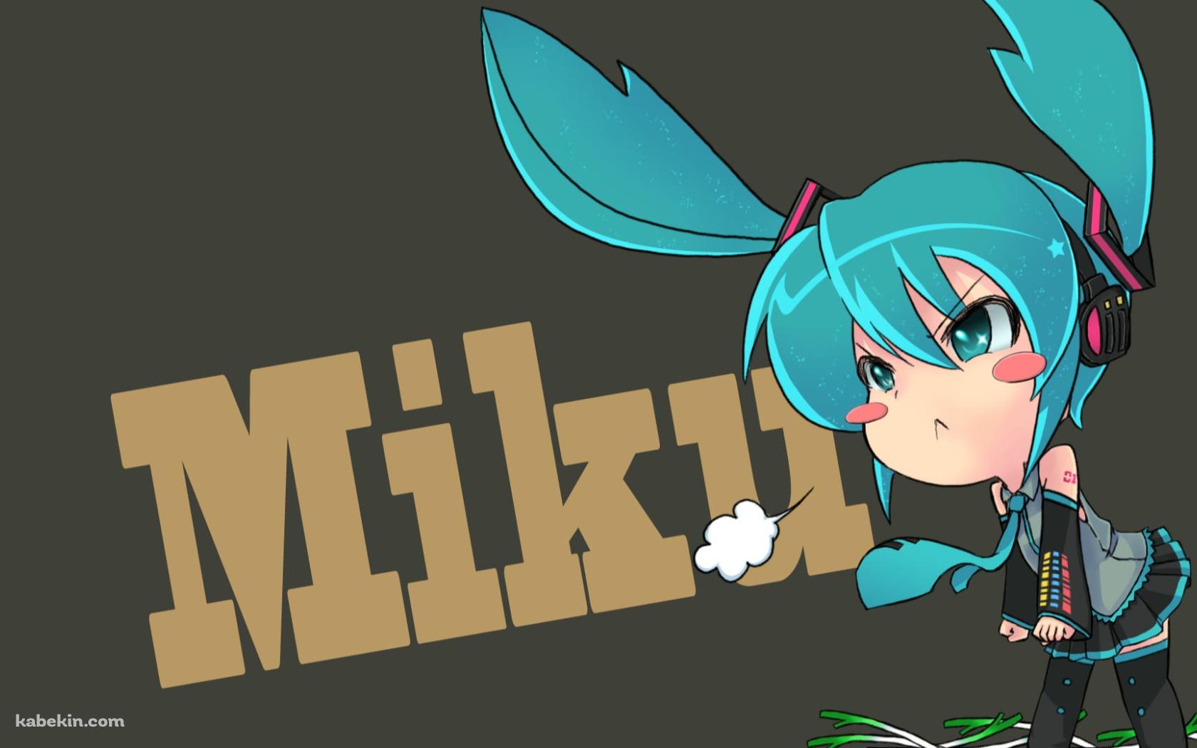 プンスカしてるデフォルメされたミク / ボカロの壁紙(1680px x 1050px) 高画質 PC・デスクトップ用