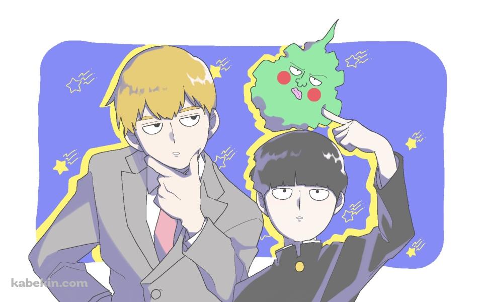 頭の上のエクボをツンツンする影山茂夫 / 霊幻新隆 / モブサイコ100の壁紙(960px x 600px) 高画質 PC・デスクトップ用