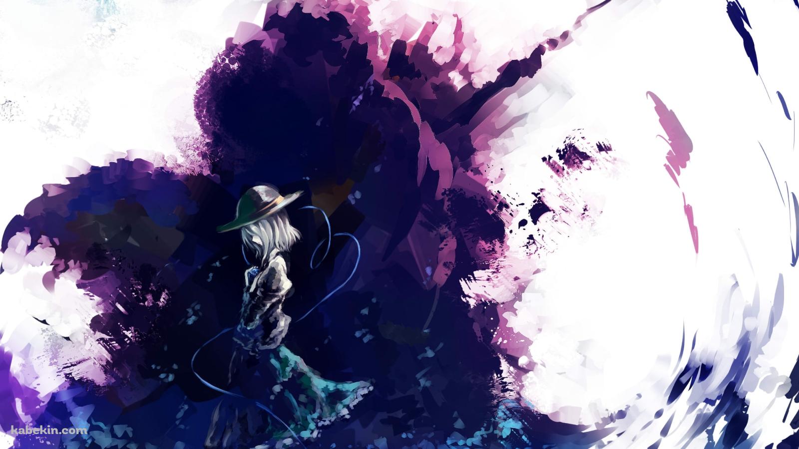 噴煙と俯く古明地こいし / 東方の壁紙(1600px x 900px) 高画質 PC・デスクトップ用