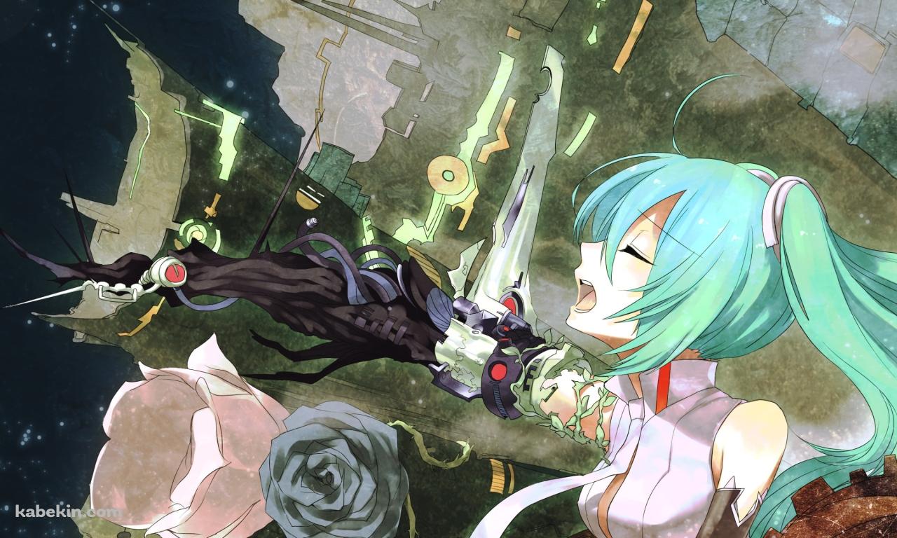 手が黒い草木化している初音ミク / ボーカロイドの壁紙(1280px x 768px) 高画質 PC・デスクトップ用