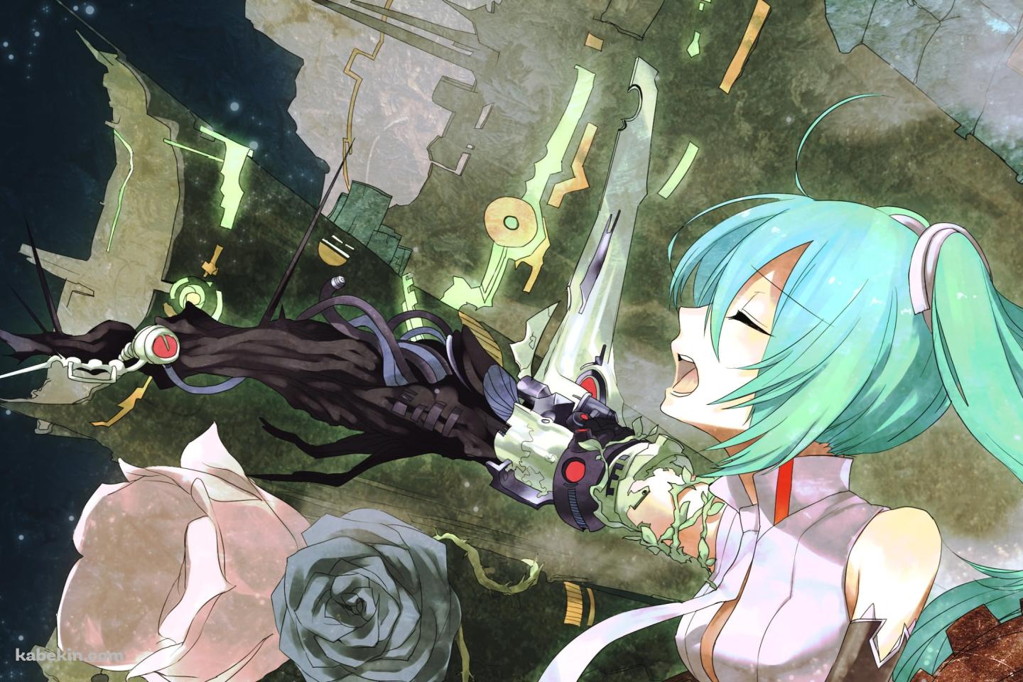 手が黒い草木化している初音ミク / ボーカロイドの壁紙(1440px x 960px) 高画質 PC・デスクトップ用