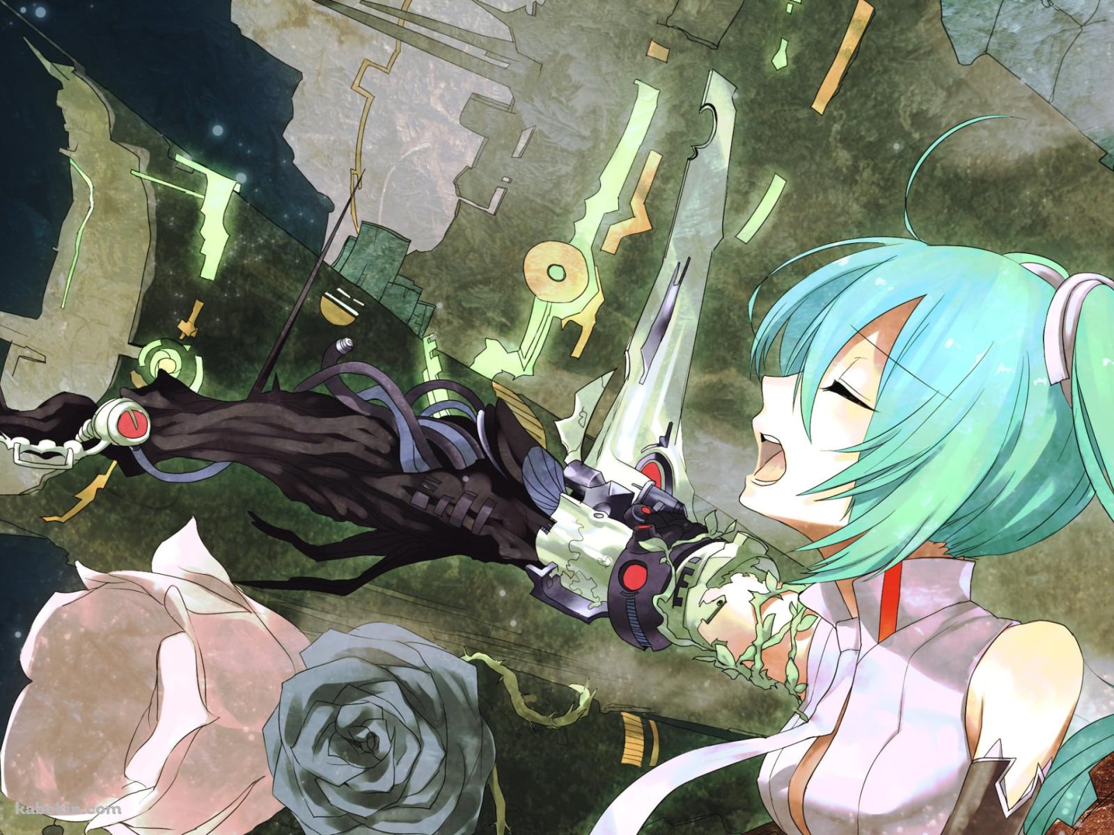 手が黒い草木化している初音ミク / ボーカロイドの壁紙(1600px x 1200px) 高画質 PC・デスクトップ用