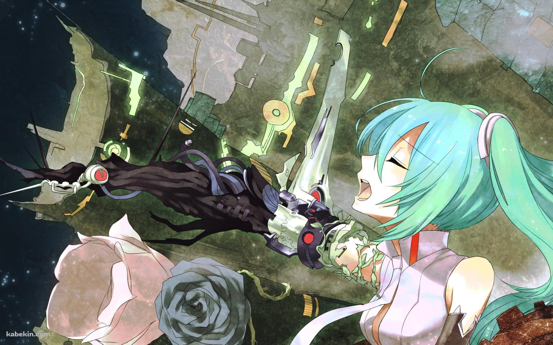 手が黒い草木化している初音ミク / ボーカロイドの壁紙(1920px x 1200px) 高画質 PC・デスクトップ用