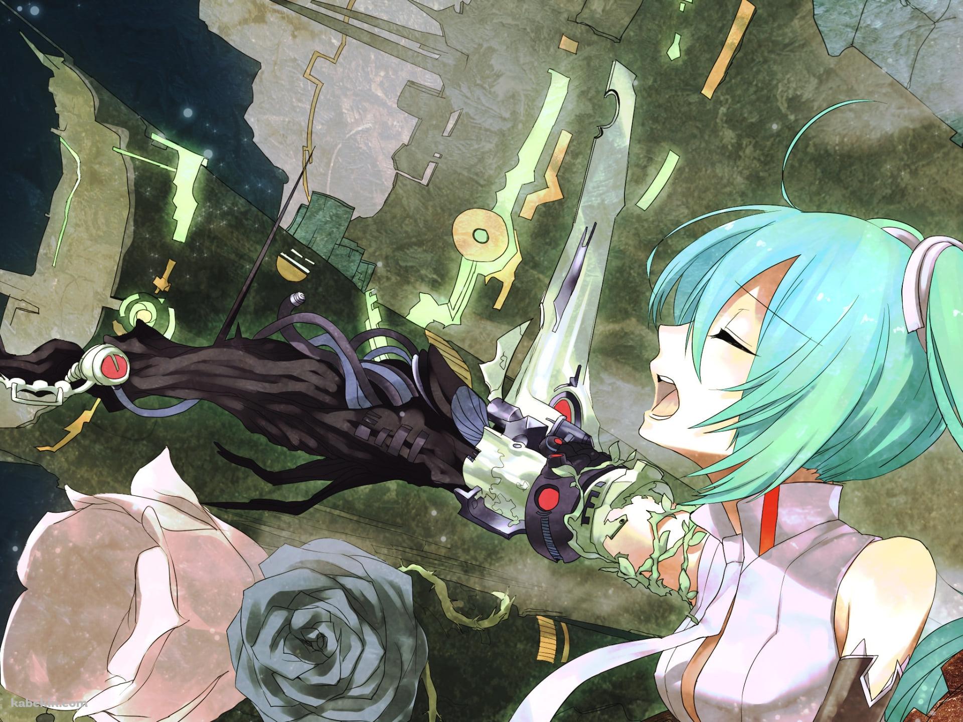 手が黒い草木化している初音ミク / ボーカロイドの壁紙(1920px x 1440px) 高画質 PC・デスクトップ用