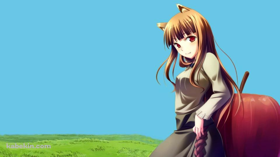 リンゴにもたれるホロ / 狼と香辛料の壁紙(960px x 540px) 高画質 PC・デスクトップ用