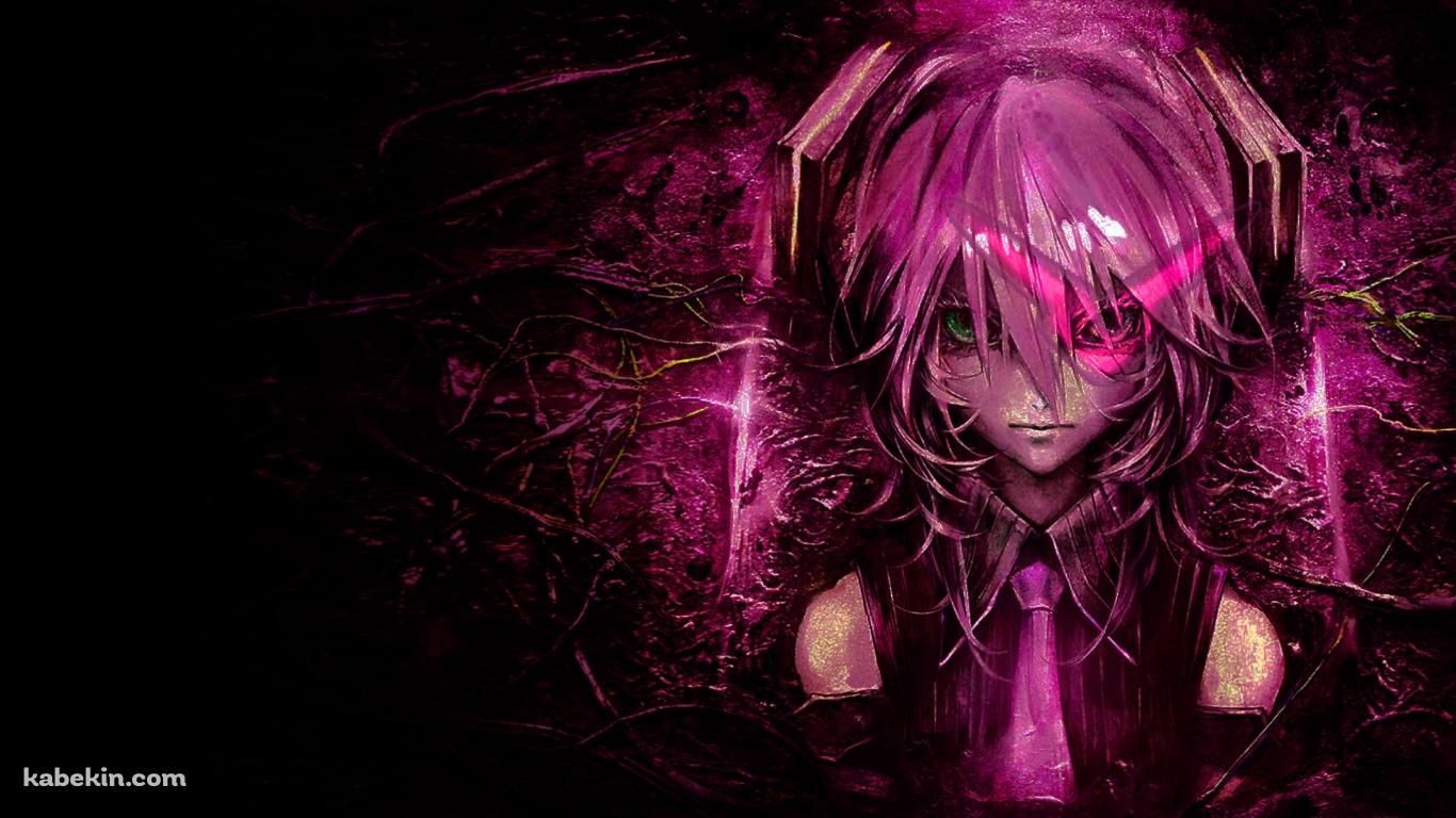 ピンクの髪色の初音ミク / オッドアイ / ボカロの壁紙(1366px x 768px) 高画質 PC・デスクトップ用