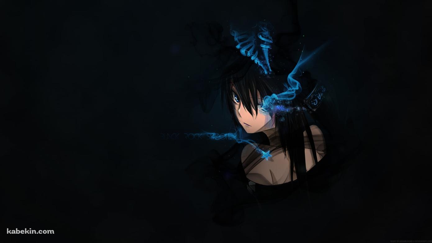 暗がりでこちらを見つめるブラック★ロックシューターの壁紙(1391px x 783px) 高画質 PC・デスクトップ用