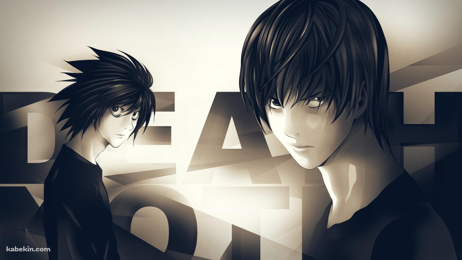 夜神月とL / DEATH NOTE / デスノート / モノクロの壁紙(1600px x 900px) 高画質 PC・デスクトップ用