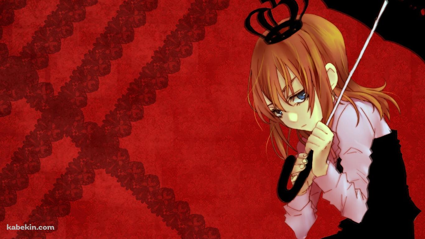 黒い傘をさした右代宮真里亞 / うみねこのなく頃にの壁紙(1366px x 768px) 高画質 PC・デスクトップ用