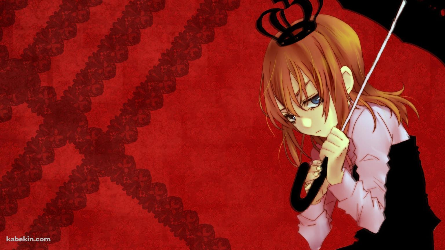 黒い傘をさした右代宮真里亞 / うみねこのなく頃にの壁紙(1536px x 864px) 高画質 PC・デスクトップ用