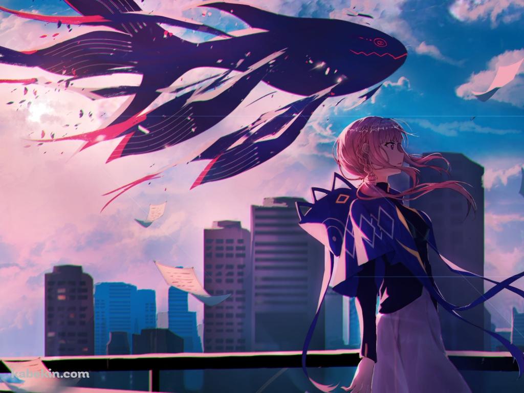 都会と花譜 / バーチャルYouTuberの壁紙(1024px x 768px) 高画質 PC・デスクトップ用