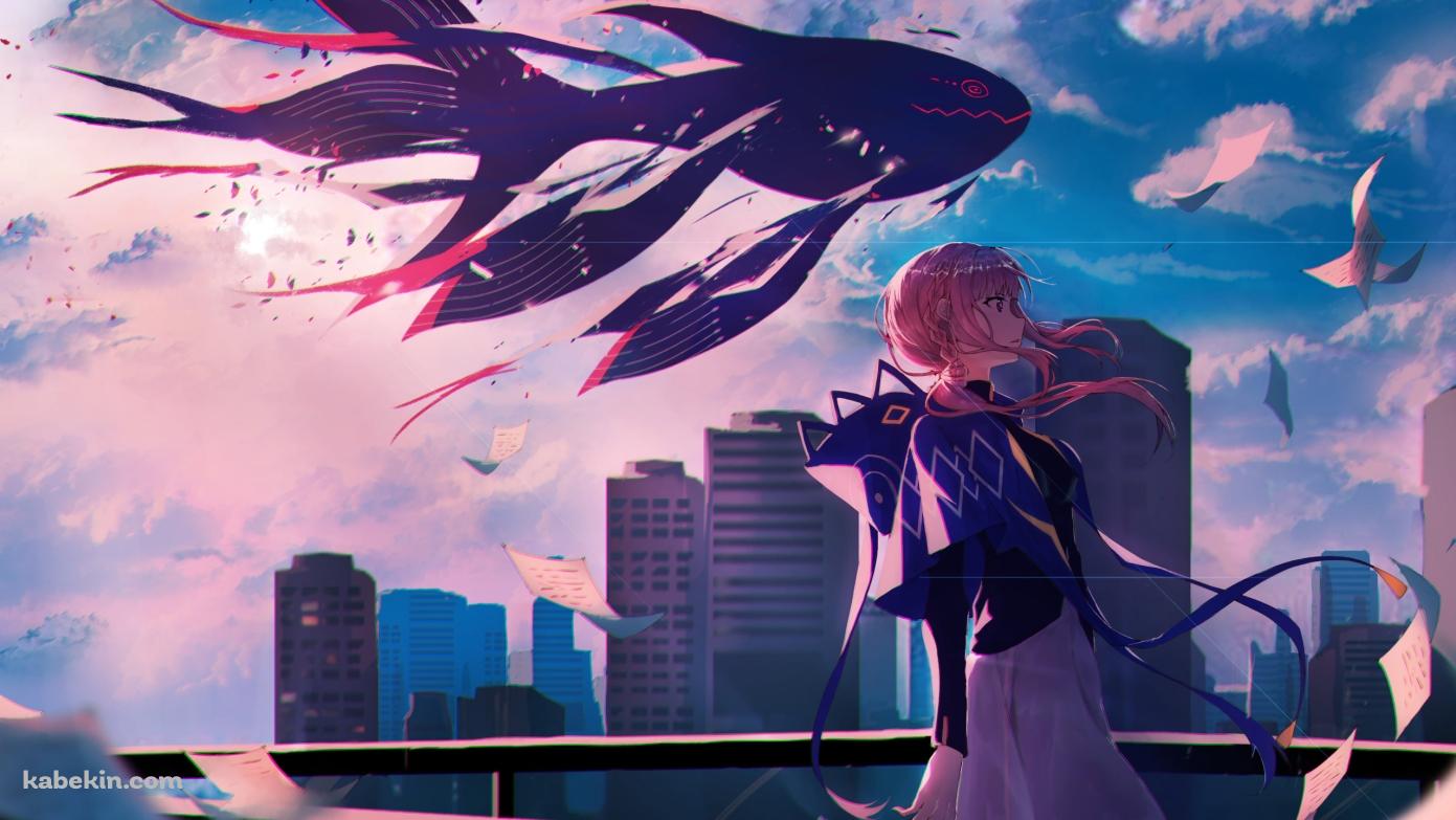 都会と花譜 / バーチャルYouTuberの壁紙(1391px x 783px) 高画質 PC・デスクトップ用