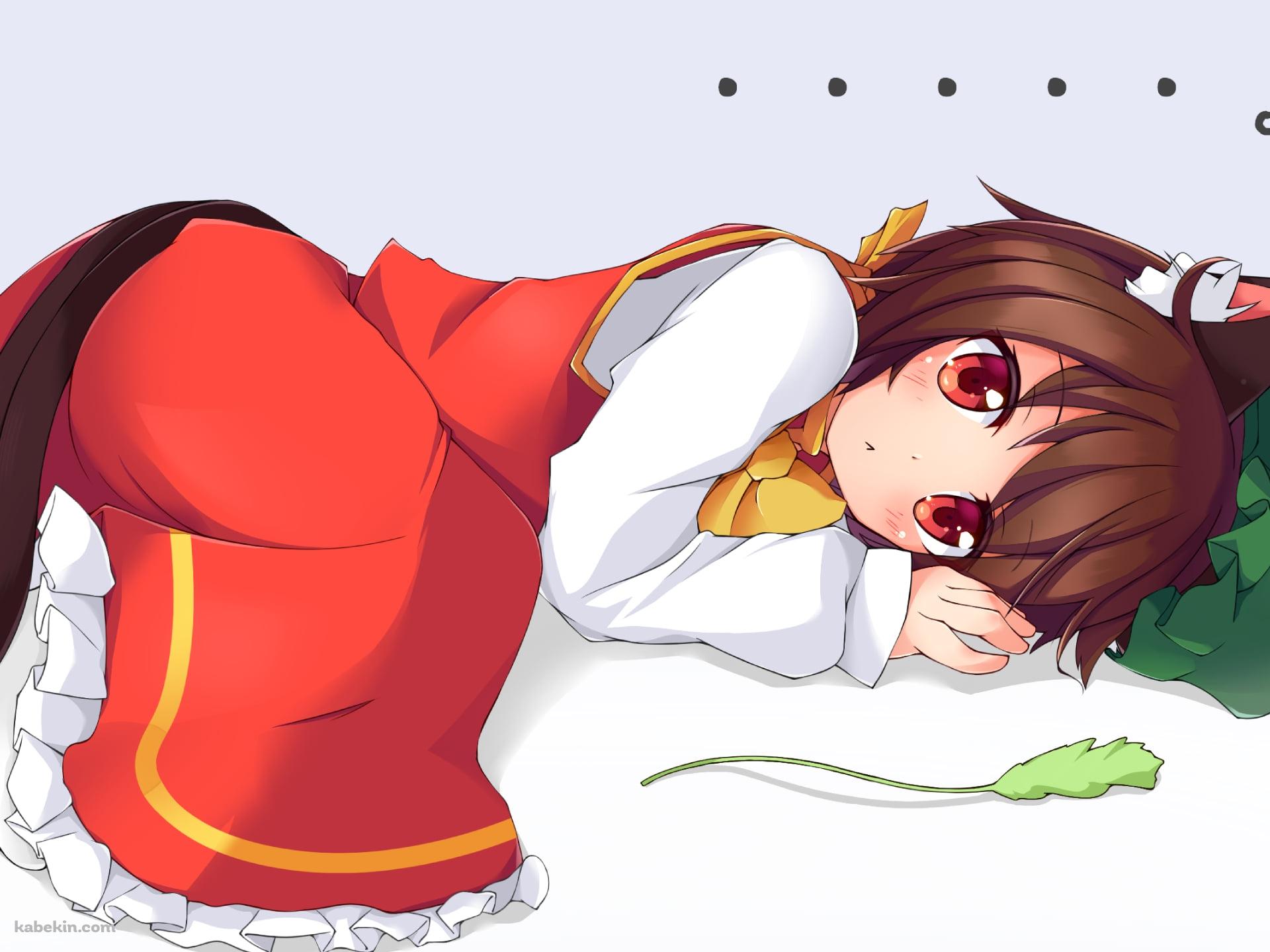 地べたに寝そべる橙 / 東方の壁紙(1920px x 1440px) 高画質 PC・デスクトップ用