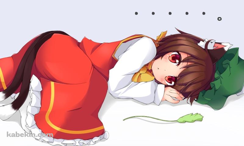 地べたに寝そべる橙 / 東方の壁紙(800px x 480px) 高画質 PC・デスクトップ用