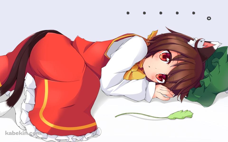 地べたに寝そべる橙 / 東方の壁紙(960px x 600px) 高画質 PC・デスクトップ用