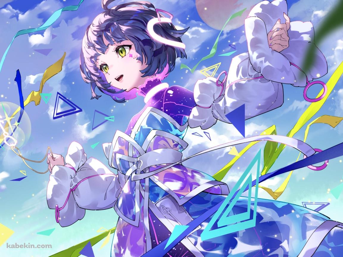 右手に鍵を持ち両手を広げる存流 / バーチャルYouTuberの壁紙(1152px x 864px) 高画質 PC・デスクトップ用