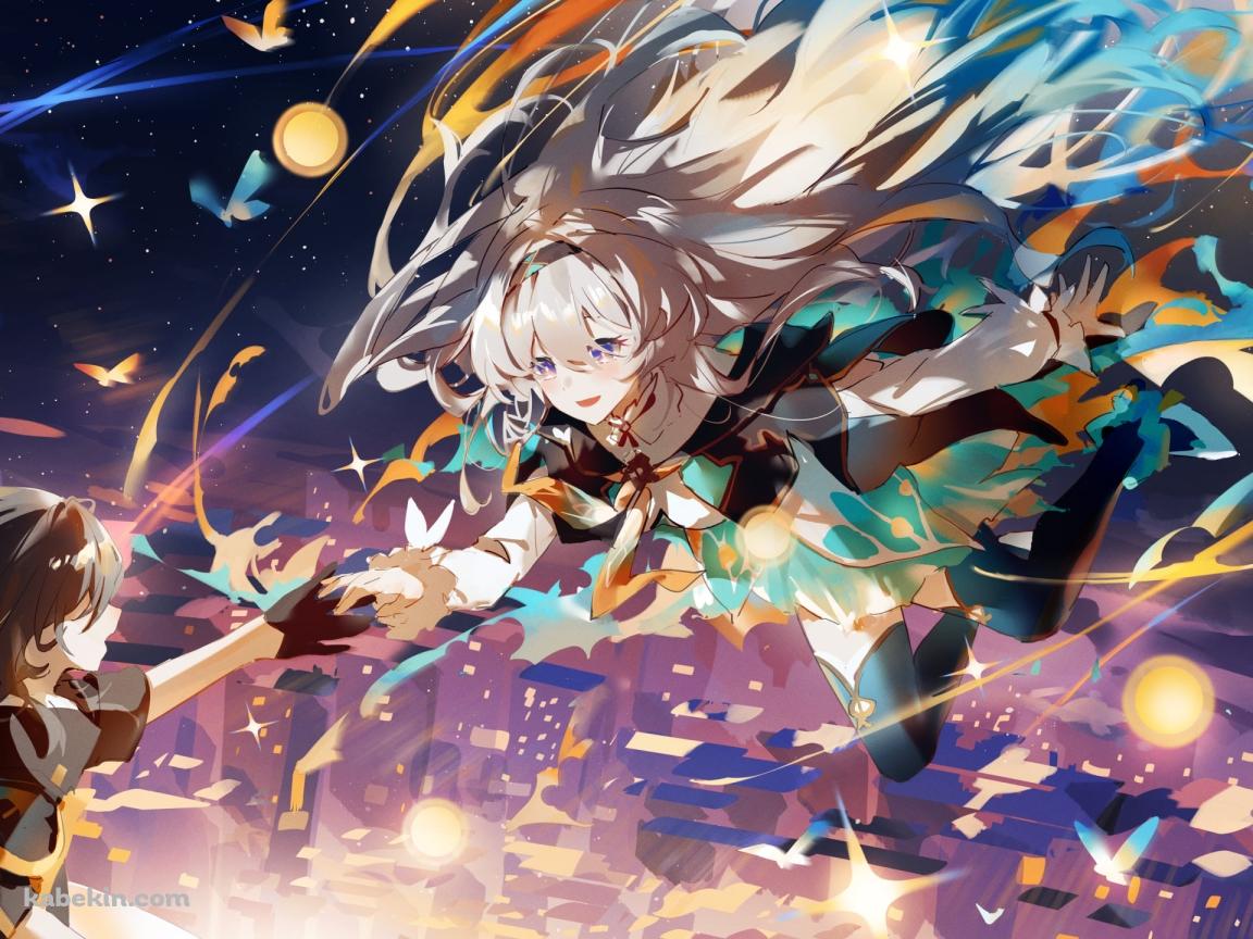 空中で手を合わせる星 / ホタル / 開拓者 / 崩壊:スターレイルの壁紙(1152px x 864px) 高画質 PC・デスクトップ用