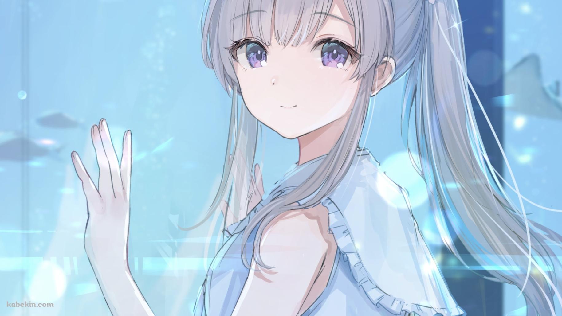 水族館でマンタを見る幽谷霧子 / アイドルマスターシャイニーカラーズの壁紙(1829px x 1029px) 高画質 PC・デスクトップ用