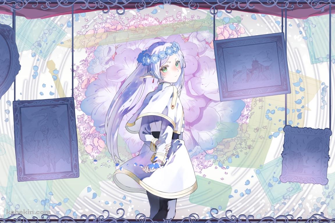 飾られた絵と振り返るフリーレン / 葬送のフリーレンの壁紙(1152px x 768px) 高画質 PC・デスクトップ用