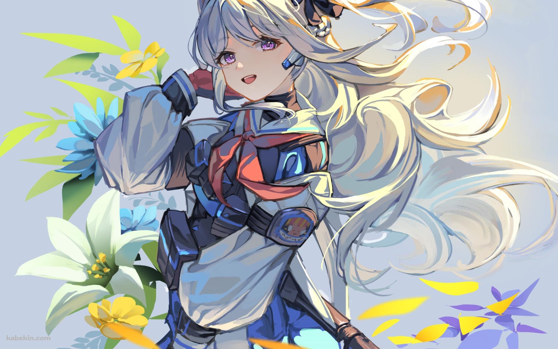 百合の花と月雪ミヤコ / ブルーアーカイブの壁紙(1920px x 1200px) 高画質 PC・デスクトップ用