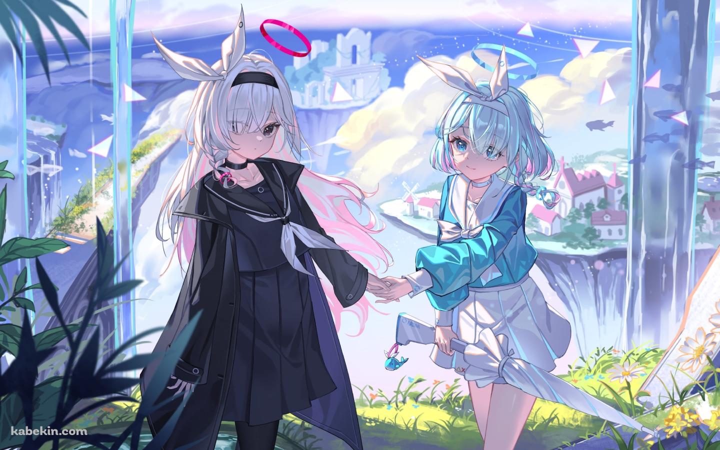 手をつなぐアロナとプラナ / ブルーアーカイブの壁紙(1440px x 900px) 高画質 PC・デスクトップ用