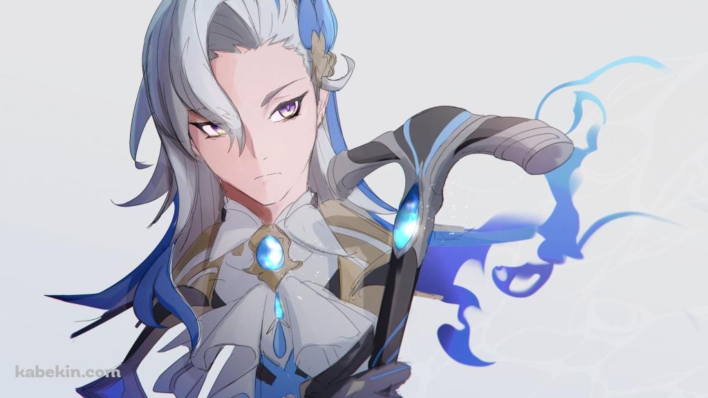 杖を持ったかっこいいヌヴィレット / 原神の壁紙(1024px x 576px) 高画質 PC・デスクトップ用