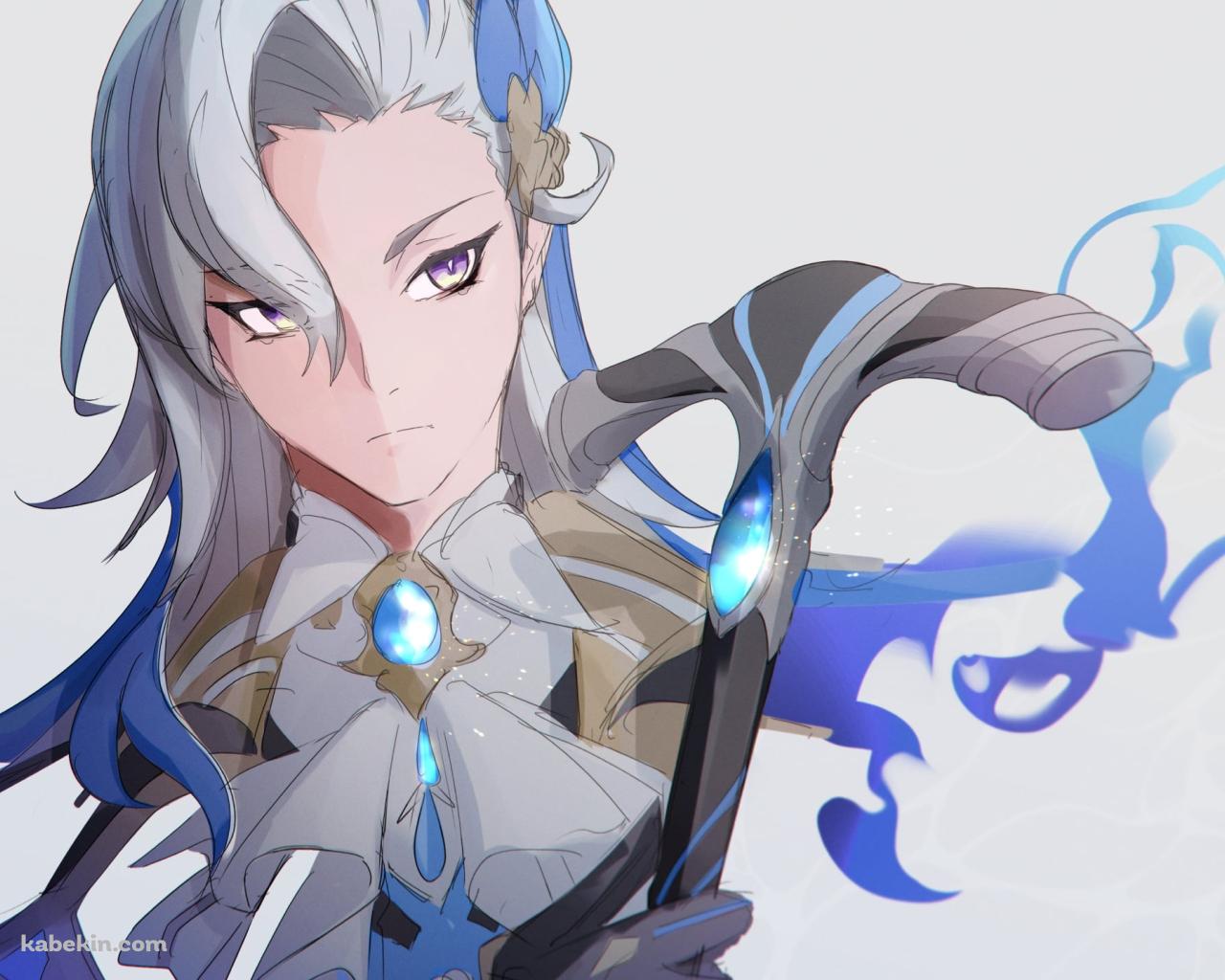 杖を持ったかっこいいヌヴィレット / 原神の壁紙(1280px x 1024px) 高画質 PC・デスクトップ用