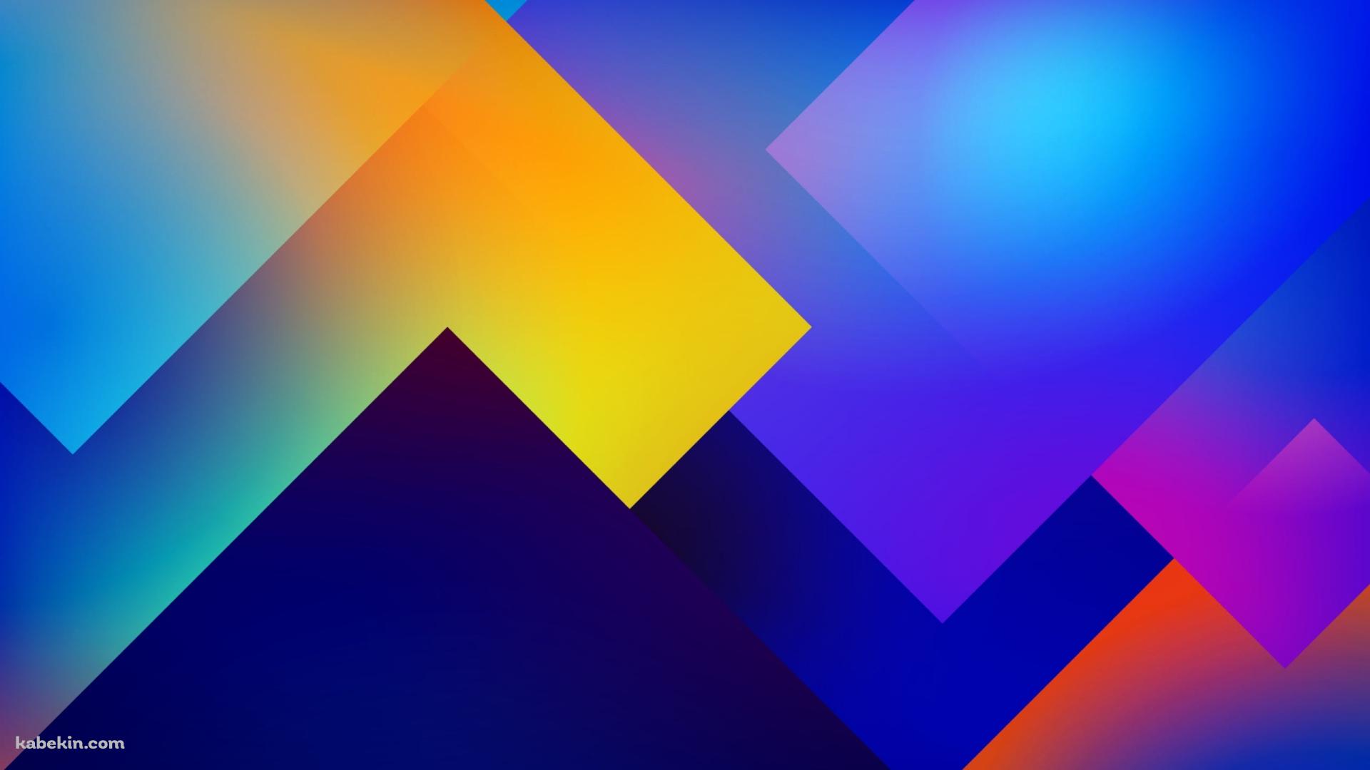 虹色の四角・三角のブロック・テクスチャーの壁紙(1920px x 1080px) 高画質 PC・デスクトップ用