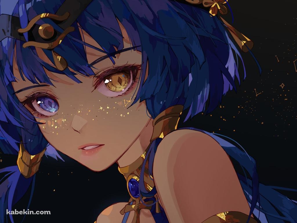 オッドアイの瞳でこちらを見つめるレイラ / 原神の壁紙(1024px x 768px) 高画質 PC・デスクトップ用
