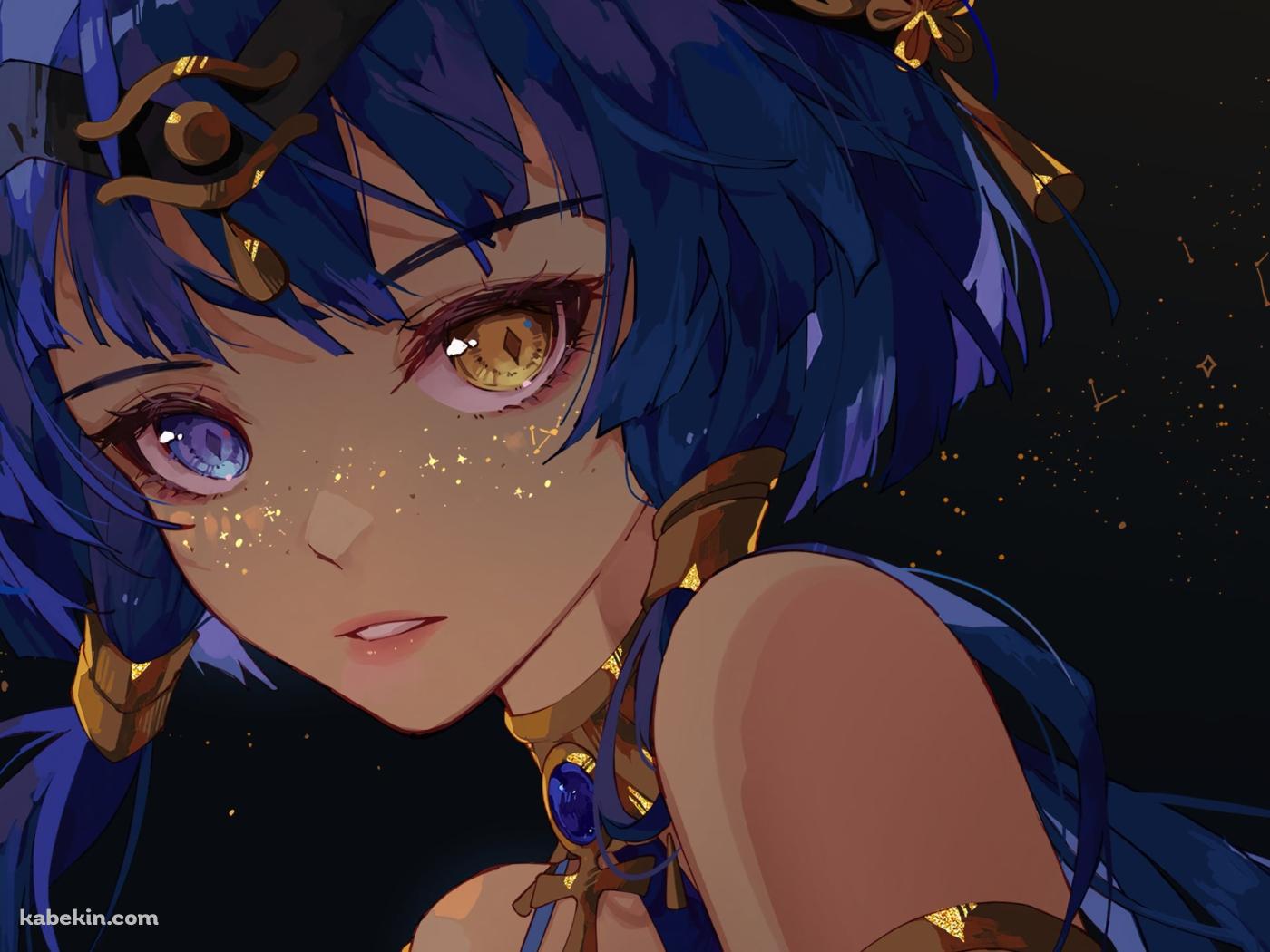 オッドアイの瞳でこちらを見つめるレイラ / 原神の壁紙(1400px x 1050px) 高画質 PC・デスクトップ用