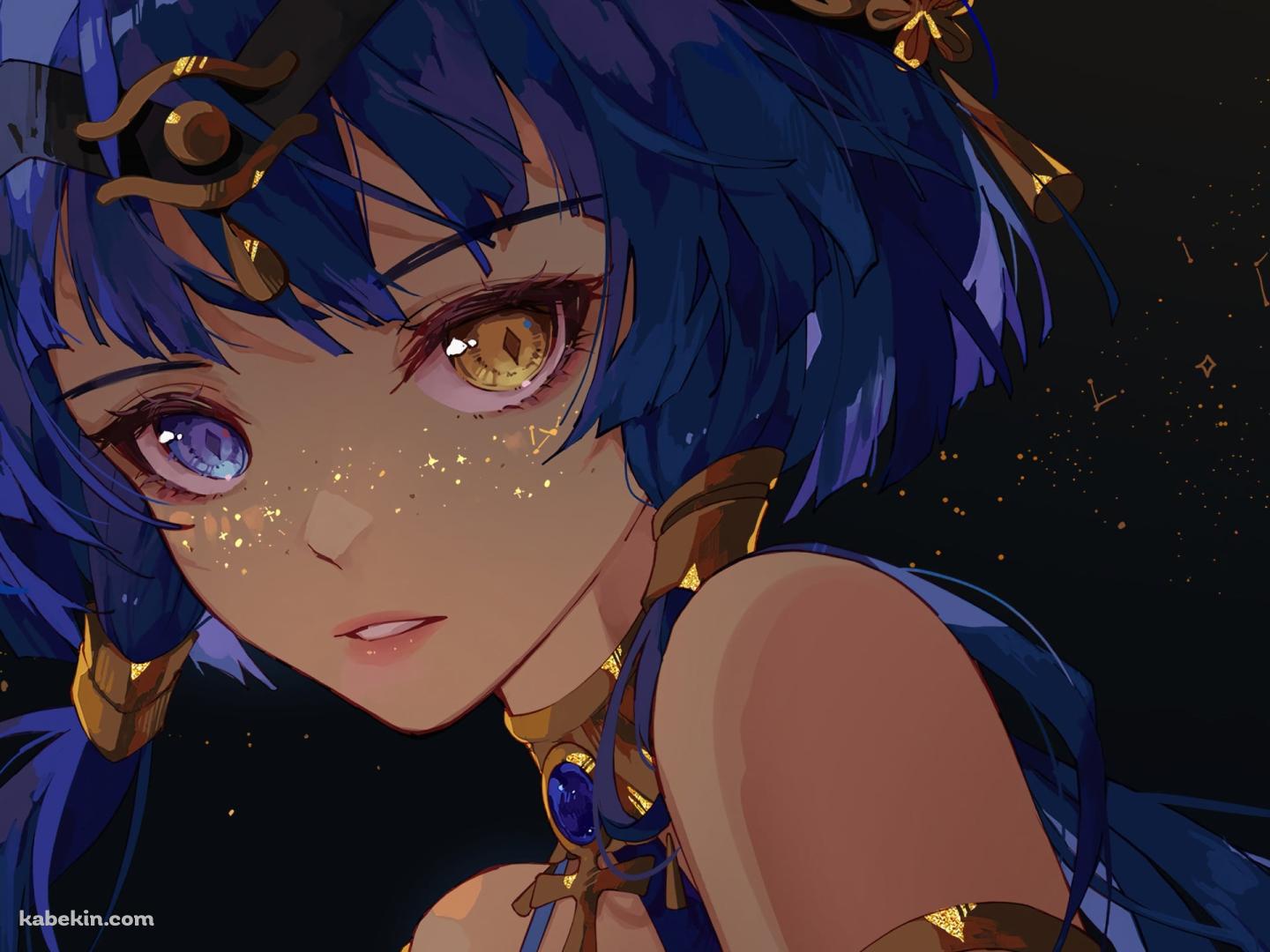 オッドアイの瞳でこちらを見つめるレイラ / 原神の壁紙(1440px x 1080px) 高画質 PC・デスクトップ用