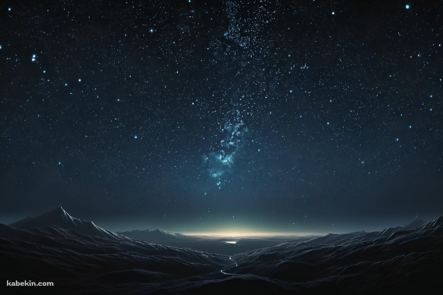 黒い山と満天の星空 / 綺麗の壁紙(1440px x 960px) 高画質 PC・デスクトップ用