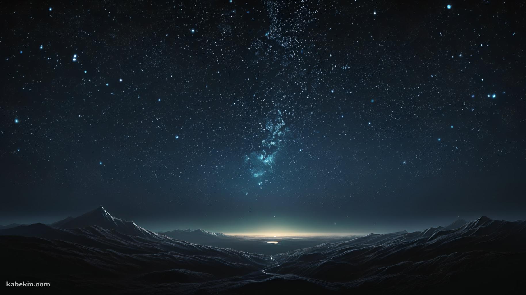 黒い山と満天の星空 / 綺麗の壁紙(1829px x 1029px) 高画質 PC・デスクトップ用