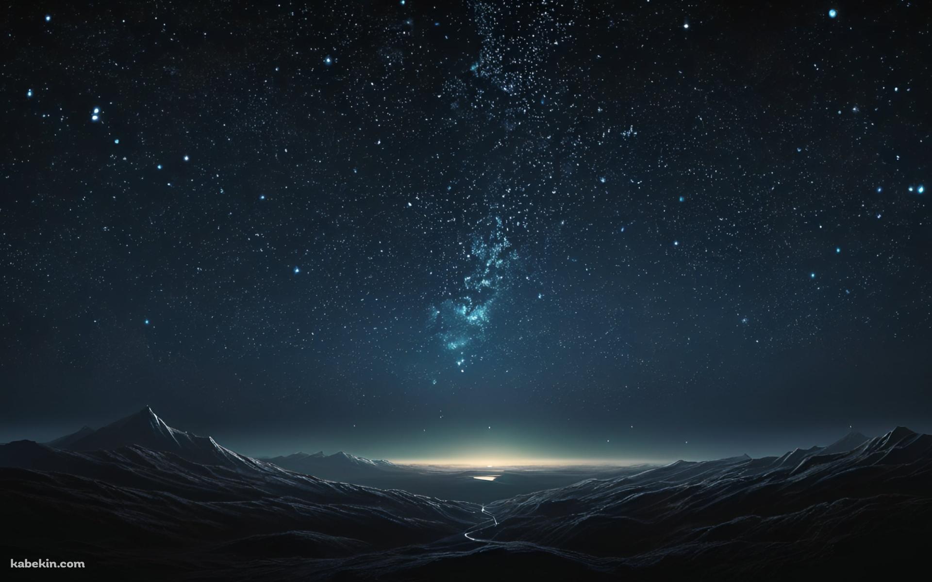 黒い山と満天の星空 / 綺麗の壁紙(1920px x 1200px) 高画質 PC・デスクトップ用