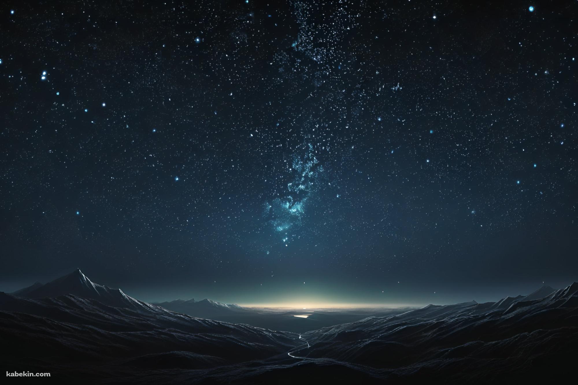 黒い山と満天の星空 / 綺麗の壁紙(2000px x 1333px) 高画質 PC・デスクトップ用